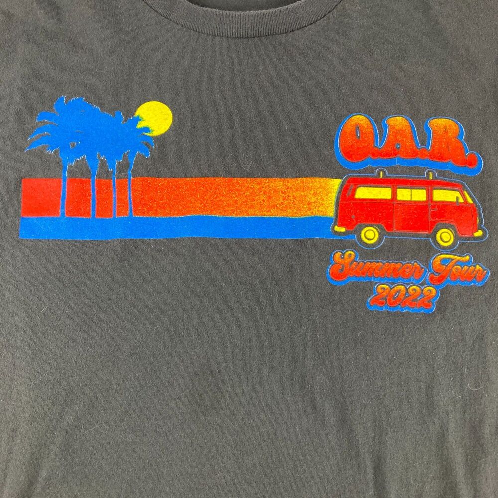 O.A.R. Summer Tour 2022 T Shirt Mens L Gray Concert Tour Dates Graphic Tee